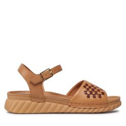 Sandały Go Soft. Brązowe sandały GO SOFT, bez wzorów, bez obcasa, na płaskiej podeszwie, bez zapięcia. Za 139.99 zł.