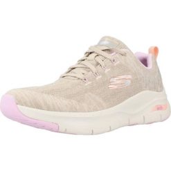 Buty Kobieta Skechers Arch Fit szary. Brązowe buty treningowe Skechers, bez wzorów, z dzianiny, bez zapięcia, na fitness i siłownię. Za 339.99 zł.