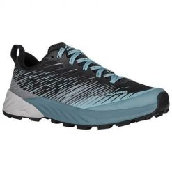 Buty trekkingowe damskie Lowa Amplux. Niebieskie trekkingi Lowa, bez wzorów, z materiału, bez zapięcia. Za 742.35 zł.
