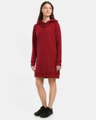 Długa bluza z kapturem Kilpi HEYDEN-W. Czerwone bluzy z kapturem Kilpi, bez wzorów, z bawełny, z kapturem, trekkingowe. Za 422.05 zł.