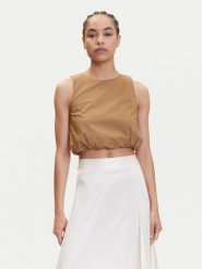 Marella Top Chiatta 2515161132 Brązowy Regular Fit. Brązowe topy Marella, bez wzorów, z bawełny, bez kołnierzyka, bez ramiączek. Za 409.99 zł.