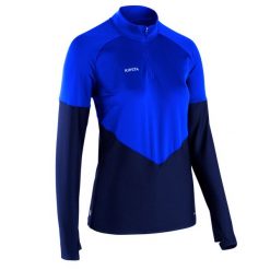 Bluza do piłki nożnej damska Kipsta Viralto. Czarne bluzy KIPSTA, xs, bez wzorów, z elastanu, bez kaptura, do piłki nożnej. Za 109.99 zł.