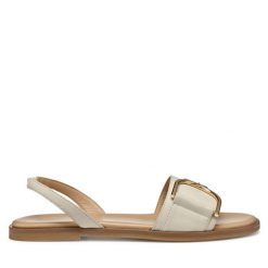 Sandały Geox. Brązowe sandały Geox, bez wzorów, bez obcasa, na płaskiej podeszwie, bez zapięcia. Za 519.99 zł.