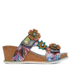 Klapki Laura Vita. Niebieskie klapki LAURA VITA, bez wzorów, bez obcasa, bez zapięcia. Za 439.99 zł.