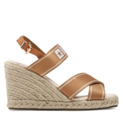 Sandały Big Star Shoes. Brązowe sandały BIG STAR SHOES, bez wzorów, retro, bez obcasa, na koturnie, bez zapięcia. Za 179.99 zł.