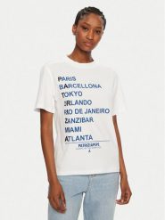 Patrizia Pepe T-Shirt 8M1687/J261-W103 Biały Regular Fit. Białe t-shirty Patrizia Pepe, m, bez wzorów, z bawełny, bez kołnierzyka, bez ramiączek. Za 359.99 zł.