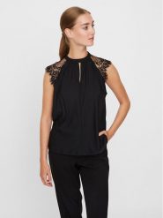 Vero Moda Bluzka Milla 10226072 Czarny Regular Fit. Czarne bluzki Vero Moda, l, bez wzorów, z syntetyku, bez kołnierzyka, bez ramiączek. Za 69.99 zł.