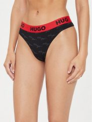 Hugo Stringi 50515199 Czarny. Czarne stringi Hugo, bez wzorów, z bawełny. Za 89.99 zł.