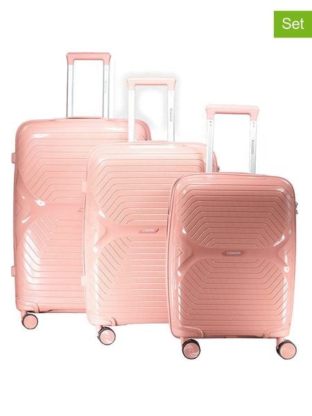 Geographical Norway 3-częściowy zestaw "Silkovette" w kolorze jasnoróżowym rozmiar: onesize. Różowe walizki Geographical Norway. Za 391.99 zł.