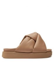 Inuikii Klapki Soft Crossed 70104-140 Beżowy. Brązowe klapki Inuikii, bez wzorów, ze skóry, bez obcasa, bez zapięcia. Za 629.99 zł.