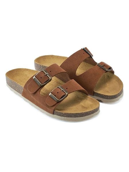 Mandel Skórzane klapki w kolorze brązowym rozmiar: 37. Brązowe klapki Mandel, bez wzorów, ze skóry, klasyczne, z otwartym noskiem, bez obcasa, bez zapięcia. Za 132.05 zł.