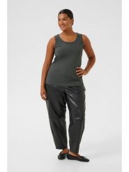 KAFFE curve Top w kolorze antracytowym rozmiar: XL. Czarne topy KAFFE curve, xl, bez wzorów, bez kołnierzyka, bez ramiączek. Za 86.99 zł.