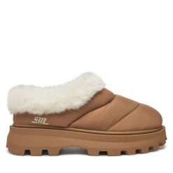 Kapcie Steve Madden. Brązowe kapcie Steve Madden, bez wzorów. Za 409.99 zł.