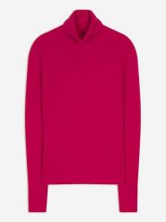 AUTHENTIC CASHMERE Kaszmirowy golf w kolorze różowym rozmiar: M. Różowe swetry AUTHENTIC CASHMERE, m, bez wzorów, z kaszmiru, bez ramiączek. Za 500.99 zł.