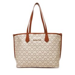 Torebka Valentino. Białe shopper bag Valentino, bez wzorów, bez dodatków. Za 369.99 zł.