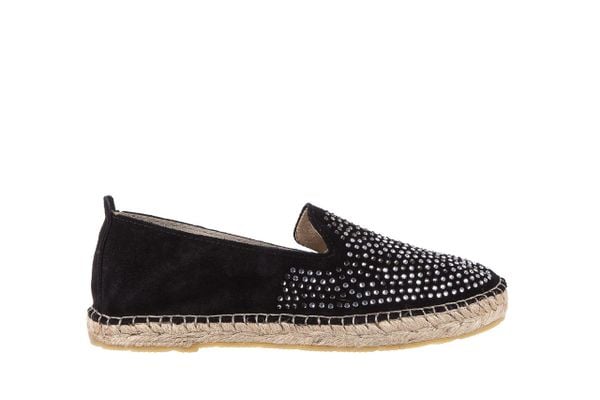 Espadryle Bayla-115 107601 Serraje Negro, Czarny, Skóra naturalna - 38. Czarne espadryle Bayla, bez wzorów, z materiału, bez obcasa. W wyprzedaży za 62.10 zł.