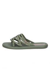 Klapki damskie Ipanema Meu Sol Slide. Zielone klapki Ipanema, bez wzorów, z materiału, sportowe, bez obcasa, bez zapięcia. Za 123.00 zł.