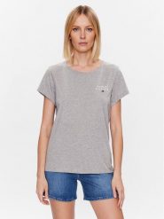 Tommy Hilfiger T-Shirt UW0UW04525 Szary Regular Fit. Szare t-shirty Tommy Hilfiger, m, bez wzorów, z bawełny, bez kołnierzyka, bez ramiączek. Za 99.99 zł.