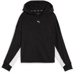 Bluza z kapturem Puma Fit Double Knit Hoodie, Kobiety. Czarne bluzy Puma, s, bez wzorów, z syntetyku, sportowe, bez ramiączek, z kapturem. Za 390.00 zł.
