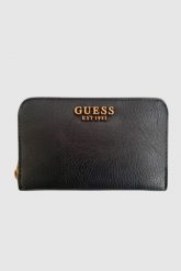 GUESS Średni czarny portfel Arja. Czarne portfele Guess, z aplikacjami. W wyprzedaży za 229.99 zł.