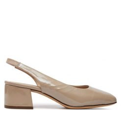 Sandały Caprice. Brązowe sandały Caprice, bez wzorów, bez obcasa, na słupku, bez zapięcia. Za 329.99 zł.