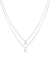 Elli Damski warstwowy płytka Basic z kryształem w srebrze próby 925 Sterling Silver Naszyjniki 1 ct. Szare naszyjniki Elli, z materiału, srebrne. Za 458.99 zł.