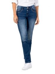 Timezone Dżinsy "Tahila" - Slim fit - w kolorze niebieskim rozmiar: W30/L34. Niebieskie jeansy Timezone, l, z aplikacjami, klasyczne. Za 118.84 zł.