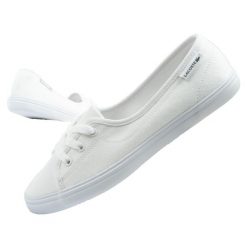 Buty trampki sportowe damskie Lacoste Median. Białe trampki sportowe Lacoste, bez wzorów, bez zapięcia. Za 299.00 zł.