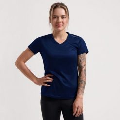 Damska koszulka z krótkim rękawem Rogelli Promo. Niebieskie t-shirty sportowe Rogelli, xs, bez wzorów, bez ramiączek. Za 66.30 zł.