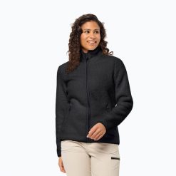 Bluza polarowa damska Jack Wolfskin High Curl. Czarne bluzy bez kaptura Jack Wolfskin, bez wzorów, z polaru, bez kaptura, trekkingowe. Za 409.99 zł.