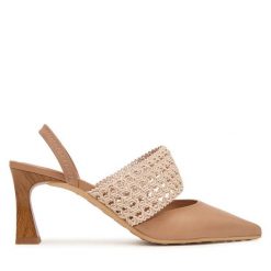 Czółenka Hispanitas. Brązowe czółenka Hispanitas, bez wzorów, bez obcasa, bez zapięcia. Za 609.99 zł.