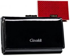 Portfel damski 4U Cavaldi PX23-JMP czarny. Czarne portfele 4U Cavaldi, bez wzorów, ze skóry ekologicznej. Za 41.60 zł.