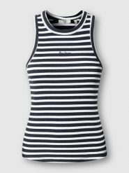 Pepe Jeans Top "Marian" w kolorze czarno-białym rozmiar: XL. Białe topy Pepe Jeans, xl, bez wzorów, z jeansu, bez kołnierzyka, bez ramiączek. Za 69.99 zł.