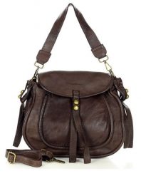 Saddle bag c. brązowy caffe Marco Mazzini v67e. Brązowe torebki klasyczne bez wzorów, ze skóry, bez dodatków. Za 599.00 zł.