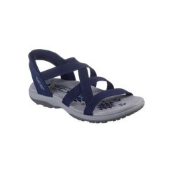 Sandały SKECHERS REGGAE SLIM Niebieski. Niebieskie sandały Skechers, bez wzorów, z tkaniny, bez obcasa, bez zapięcia. Za 397.00 zł.