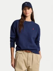 Polo Ralph Lauren Bluza 211943006002 Granatowy Relaxed Fit. Niebieskie bluzy Polo Ralph Lauren, s, bez wzorów, z bawełny, bez kaptura. Za 519.99 zł.