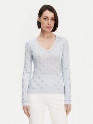 Guess Sweter W5GR07 Z3D60 Niebieski Regular Fit. Niebieskie swetry Guess, l, z aplikacjami, z wiskozy, bez ramiączek. Za 339.00 zł.
