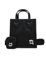 KARL LAGERFELD Torebka A1W30130 Czarny. Czarne torebki klasyczne KARL LAGERFELD, bez wzorów, z materiału, bez dodatków. Za 649.99 zł.