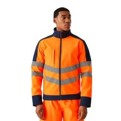 Kurtka Softshellowa Unisex Dla Dorosłych HiVis Odblaskowy Materiał. Brązowe kurtki przejściowe sportowe Regatta, xl, bez wzorów, z materiału, bez kaptura, trekkingowe. Za 571.99 zł.