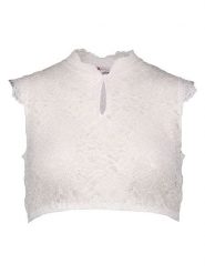 Turi Landhaus Bluzka "Nelly" w kolorze białym rozmiar: 42. Białe bluzki Turi Landhaus, bez wzorów, z koronki, bez kołnierzyka, bez ramiączek. Za 158.84 zł.