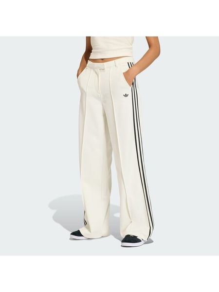 Adidas Spodnie materiałowe Sport Tailored KC9089 Biały Wide Leg. Białe spodnie materiałowe adidas, bez wzorów, z materiału, sportowe. Za 349.99 zł.