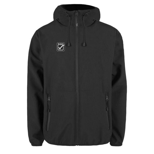 Kurtka softshell unisex Givova czarna. Czarne kurtki Givova, m, bez wzorów, z materiału, klasyczne, z kapturem. Za 163.90 zł.
