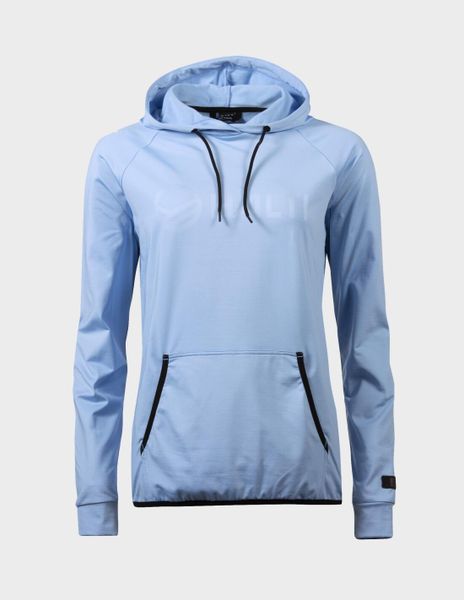 Bluza z kapturem damska Halti Dynamic. Niebieskie bluzy Halti, bez wzorów, z elastanu, klasyczne, bez ramiączek, z kapturem. Za 449.99 zł.