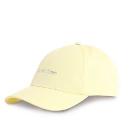 Czapka z daszkiem Calvin Klein. Żółte czapki z daszkiem Calvin Klein, bez wzorów. Za 109.99 zł.