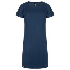 Sukienka LOAP Nebraska niebieska S. Niebieskie sukienki ZOGGIE, na co dzień, s, bez wzorów, z wiskozy, sportowe, bez kołnierzyka, bez ramiączek, sportowe. Za 198.99 zł.