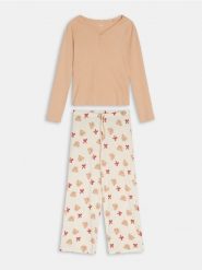 Bawełniania piżama dwuczęściowa z nadrukiem misiów - czerwony. Czerwone piżamy Sinsay, l, bez wzorów, z bawełny, bez kołnierzyka, bez ramiączek. Za 59.99 zł.