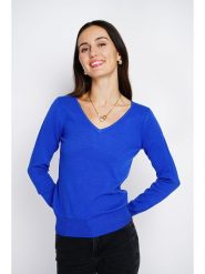 ASSUILI Sweter w kolorze niebieskim rozmiar: 42. Niebieskie swetry Assuili, bez wzorów, z kaszmiru, klasyczne, bez ramiączek. Za 132.05 zł.