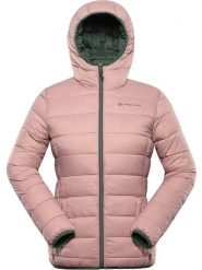 Alpine Pro Kurtka zimowa "Eroma" w kolorze jasnoróżowo-zielonym rozmiar: M/L. Różowe kurtki Alpine Pro, na zimę, l, bez wzorów, z puchu, bez kaptura. Za 343.45 zł.
