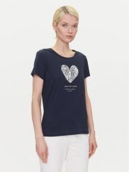 Mustang T-Shirt Alma 1016156 Granatowy Regular Fit. Niebieskie t-shirty Mustang, l, bez wzorów, z bawełny, bez kołnierzyka, bez ramiączek. Za 59.99 zł.