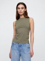 GAP Top w kolorze khaki rozmiar: XL. Brązowe topy GAP, xl, bez wzorów, z bawełny, bez kołnierzyka, bez ramiączek. Za 48.28 zł.